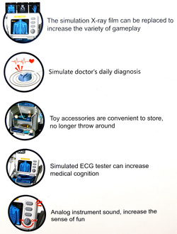 LEKARZ DOKTOR ZESTAW LEKARSKI NA WÓZKU EKG RTG ZABAWKA DLA DZIECI STETOSKOP
