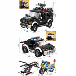 Klocki Policja SWAT Zestaw Klocków 1261 Budynek Policyjny Auto Motor Jeep