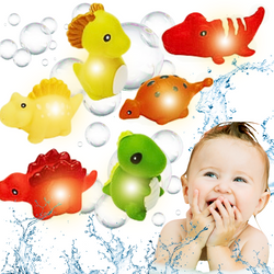 ŚWIECĄCE DINOZAURY ZABAWKI DO KĄPIELI WODY WANNY DLA DZIECI PŁYWAJĄCE 6szt