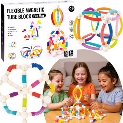 RURKI KONSTRUKCYJNE MAGNETYCZNE KLOCKI UKŁADANKA ZABAWKA ZESTAW DLA DZIECI