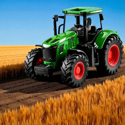 TRAKTOR CIĄGNIK ZABAWKA DLA DZIECI CHŁOPCA ZIELONY ROLNICZY GUMOWE KOŁA HAK