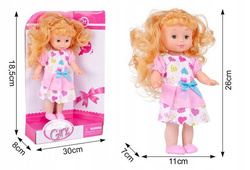 LALKA DIANA ZŁOTOWŁOSA 26 CM DŁUGIE WŁOSY DO CZESANIA RÓŻOWA SUKIENKA