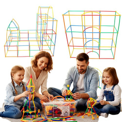 SŁOMKI KLOCKI KONSTRUKCYJNE DO BUDOWANIA ZESTAW XXL 800 W PUDEŁKU ZABAWKA