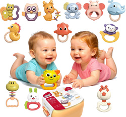 ZESTAW GRZECHOTEK ZWIERZETA GRZECHOTKI GRYZAKI ZABAWKI DLA MALUCHA DZIECI