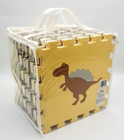 DUZA MATA PIANKOWA DINOZAURY PUZZLE KOJEC GRUBA XL