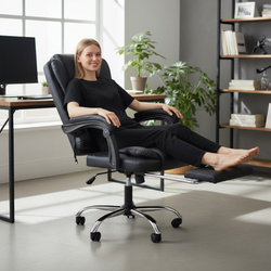 FOTEL BIUROWY OBROTOWY MASAŻ PODNÓŻEK REGULACJA LEŻANKA DO PRACY DOMU BIURA