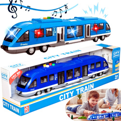 TRAMWAJ POCIĄG INTERAKTYWNY OTWIERANE DRZWI ŚWIATŁO DŹWIĘK BATERIE ZABAWKA