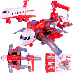 SAMOLOT ROZKŁADANY DUŻY PARKING DŹWIG 4X SAMOCHODY STRAŻ POŻARNA LOTNISKO