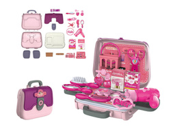SALON PIĘKNOŚCI KUFEREK ZESTAW W WALIZCE TOREBKA I PASEK DLA DZIECI 24 EL.