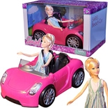 AUTO RÓŻOWY KABRIOLET SAMOCHÓD ZABAWKA DLA LALEK LALKI BEAUTY ZESTAW +LALKA