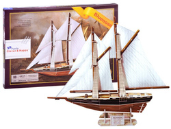 Puzzle 3D statek żaglowiec BLUENOSE 80 ele ZA2906