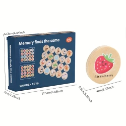 Drewniana Gra Memory Owoce Memorki Drewno Pamięciowa Znajdź Parę Dla Dzieci