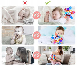 GRYZAK Zabawka Sensoryczna Montessori GRZECHOTKA Antystresowa Dla Dzieci