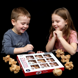 Zestaw 9 Łamigłówek Drewnianych IQ Busters Kostka Zagadki Logiczne Klocki