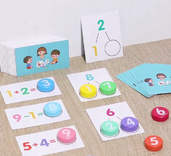 GRA Z KARTAMI DO NAUKI LICZENIA DODAWANIE ODEJMOWANIE DLA DZIECI MONTESSORI