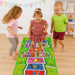 SPORTOWA GRA W KLASY DUŻA MATA DO SKAKANIA Z KRĄŻKI DLA DZIECI ZABAWA RUCH