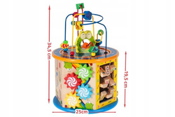 SORTER KOSTKA DREWNIANA SENSORYCZNA SKRZYNKA EDUKACYJNA DLA DZIECI 8W1