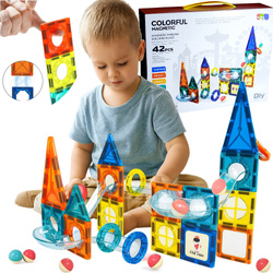 KLOCKI KONSTRUKCYJNE MAGNETYCZNE ZESTAW KLOCKÓW MAGNETYCZNYCH TOR DLA KULEK