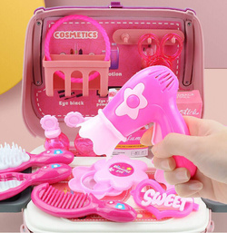 SALON PIĘKNOŚCI KUFEREK ZESTAW W WALIZCE TOREBKA I PASEK DLA DZIECI 24 EL.