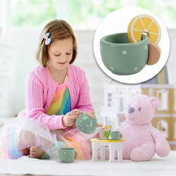 ZESTAW DO HERBATKI HERBATY DREWNIANY DO ZABAWY DLA DZIECI IMBRYCZEK TACKA