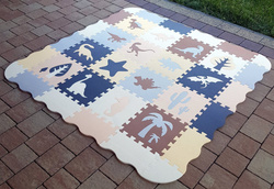 DUZA MATA PIANKOWA DINOZAURY PUZZLE KOJEC GRUBA XL