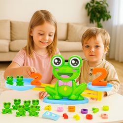 GRA EDUKACYJNA WAGA SZALKOWA ŻABA ŻABKI I KARTY NAUKA LICZENIA PRZEZ ZABAWĘ