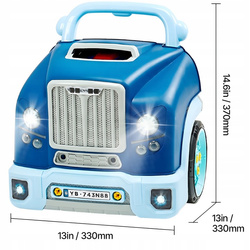 SILNIK CIĘŻARÓWKA ZABAWKA DO SKRĘCANIA I ROZKRĘCANIA MECHANIK Z LED DŹWIĘK