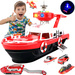 Statek Łódź Ratownicza Straż Pożarna Zabawka Helikopter Auta Tor Zestaw XXL