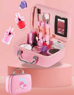 ZESTAW DO MALOWANIA makijażu paznokci dzieci KUFEREK KOSMETYKÓW MAKEUP XXL