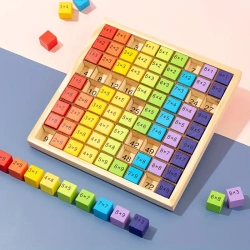 TABLICZKA MNOŻENIA DREWNIANA KLOCKI TABLICA DO NAUKI MATEMATYKA DLA DZIECI