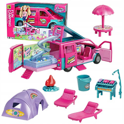 Auto kamper wakacyjny dla lalek obóz akcesoria namiot basen z lalką