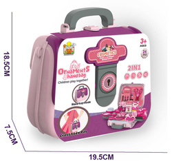 SALON PIĘKNOŚCI KUFEREK ZESTAW W WALIZCE TOREBKA I PASEK DLA DZIECI 24 EL.