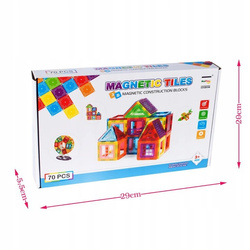 KLOCKI MAGNETYCZNE 3D KONSTRUKCYJNE EDUKACYJNE DUŻE 70EL UKŁADANKA MAGNETIC
