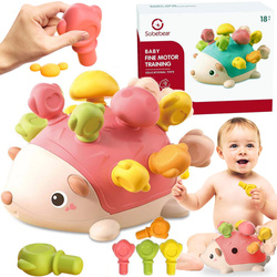 Jeżyk sorter Montessori nauka Jeż układanka edukacyjna kolce klocki zabawka