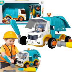 DUŻE AUTKO ŚMIECIARKA POJAZD AUTO ZESTAW DO SKRĘCANIA NAUKI MAJSTERKOWANIA