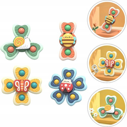 DUŻE SPINNERY Z PRZYSSAWKA 4szt GRZECHOTKA BIEDRONKA DO KARMIENIA KĄPIELI