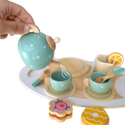 Zestaw do herbatki zabawy w herbatkę drewniany serwis zabawka dla dzieci