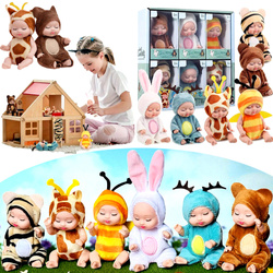 UROCZY ZESTAW 6 MINI LALEK W UBRANKACH ZWIERZĄT PREZENT DLA DZIEWCZYNEK
