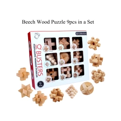 Zestaw 9 Łamigłówek Drewnianych IQ Busters Kostka Zagadki Logiczne Klocki