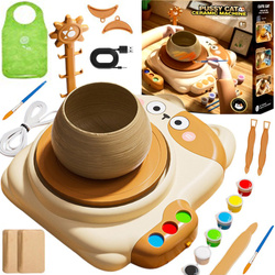 KREATYWNY ZESTAW KOŁO GARNCARSKIE FARBKI CERAMIKA GLINA DLA DZIECI