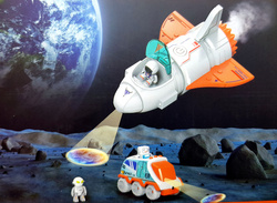 Rakieta z projektorem planet Zestaw kosmiczny STACJA Astronauta UFO Robot 