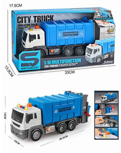 ŚMIECIARKA DUŻE AUTO CIĘŻARÓWKA SEGREGACJA ŚMIECI DŹWIĘK ŚWIATŁO ZABAWKA