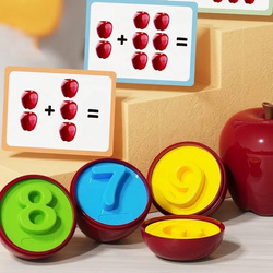 UKŁADANKA SENSORYCZNA DO NAUKI KSZTAŁTÓW LICZENIA W KSZTAŁCIE JABŁKA