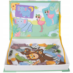 UKŁADANKA MAGNETYCZNA KLOCKI MAGNETYCZNE PUZZLE ZWIERZĘTA MONTESSORI