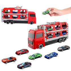 CIĘŻARÓWKA TRANSPORTER ZESTAW AUTEK TOR WYŚCIGOWY 165,5CM LAWETA Z AUTKAMI