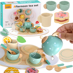 Zestaw do herbatki zabawy w herbatkę drewniany serwis zabawka dla dzieci