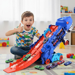 Gigantyczny Tyranozaur Zabawkowy Samochód Tor Autka Transporter Dinozaur XL