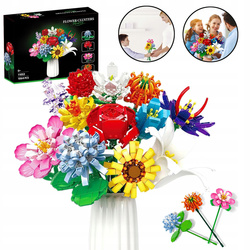 DUŻY BUKIET KWIATÓW KLOCKI KONSTRUKCYJNE 1064 KWIATY RÓŻA KLOCKI DLA DZIECI
