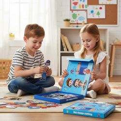 UKŁADANKA MAGNETYCZNA PUZZLE KREATYWNE UBIERANIE CHŁOPAKA ZAWODY UBIERANKA