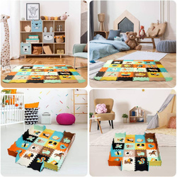 MATA PIANKOWA EVA PUZZLE ZWIERZĘTA GRUBA SKŁADANA PODŁOGOWA DLA DZIECKA XXL